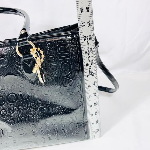 Juicy Couture Tote Handbag "Chain My Heart" Liqourice Black Heart Charms New - Picture 10 of 13